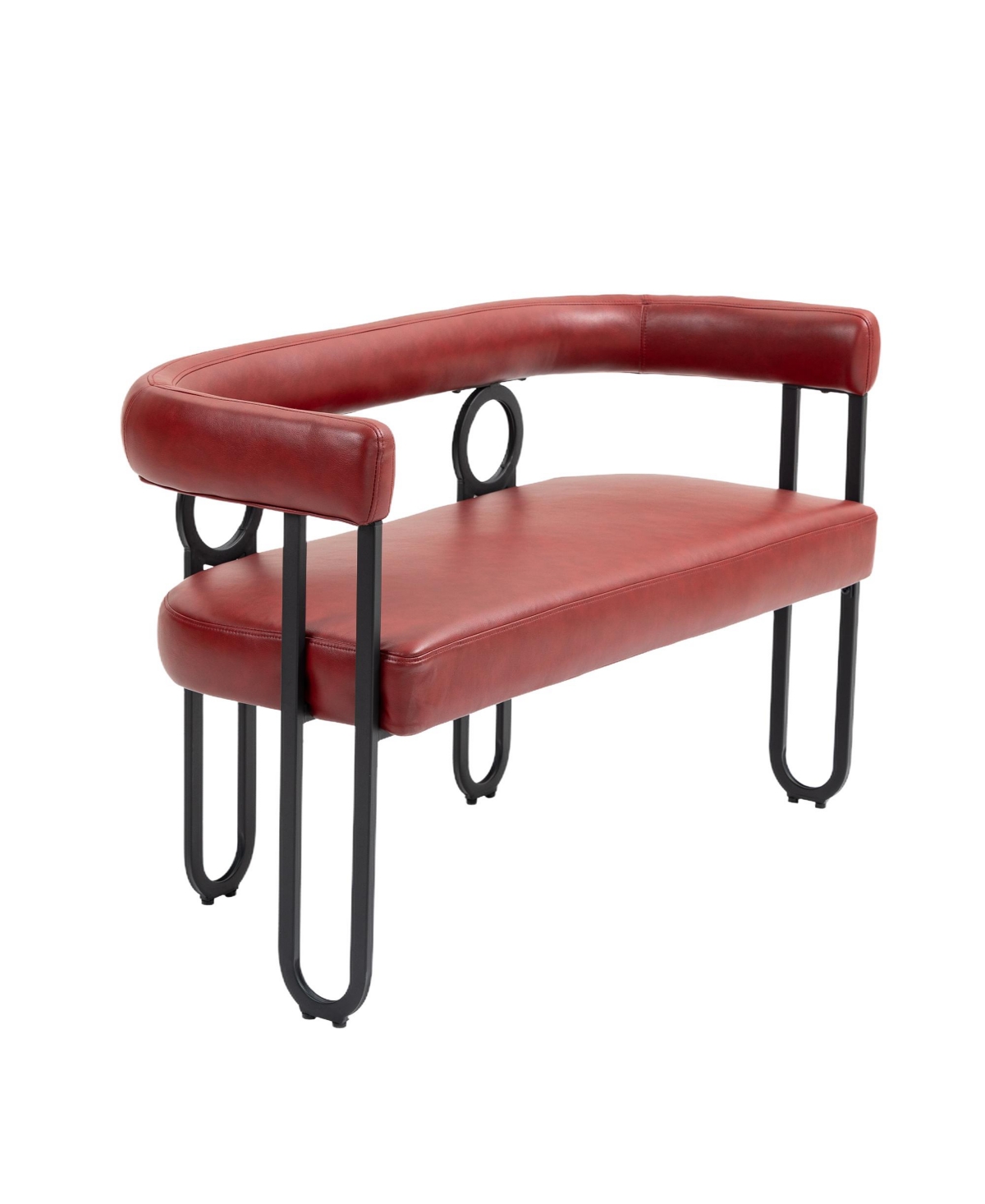 Streamdale Furniture Modern Loveseat 2 Seater Sofa Chenille Fabric Couch with Arms and Metal Legs for Living Room, Home Office, StudioPu)