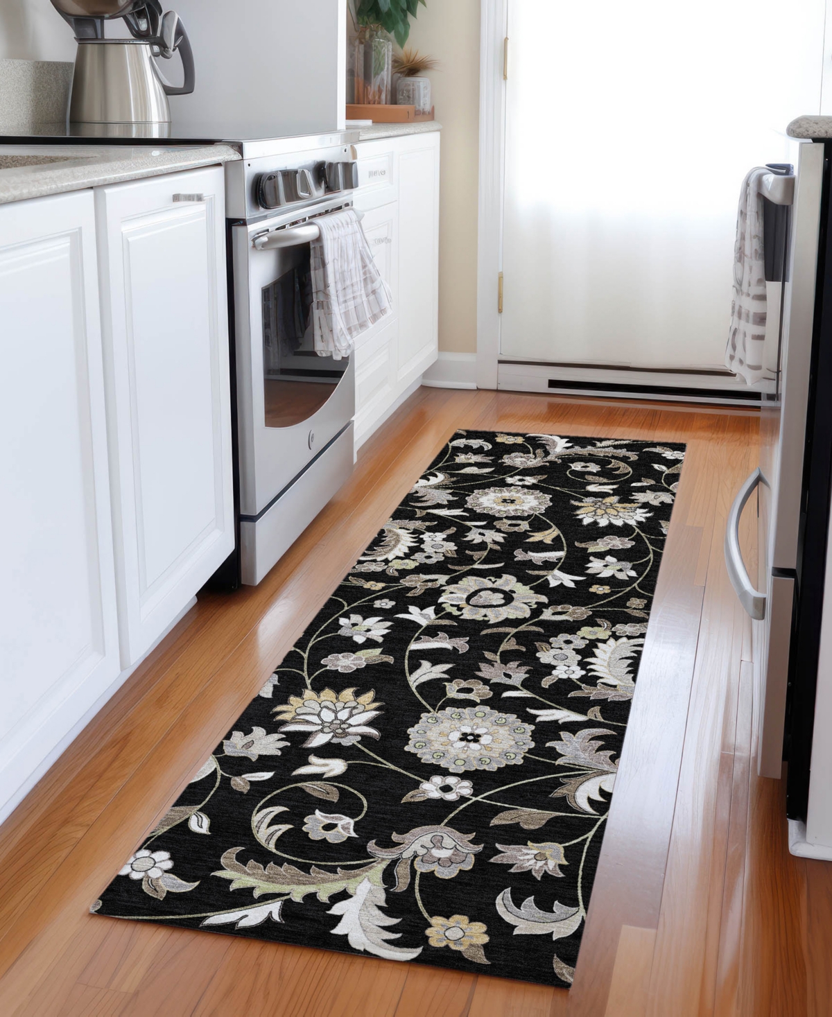 Addison Chantille Machine Washable Acn1006 2'3"x7'6" Runner Area Rug In Black