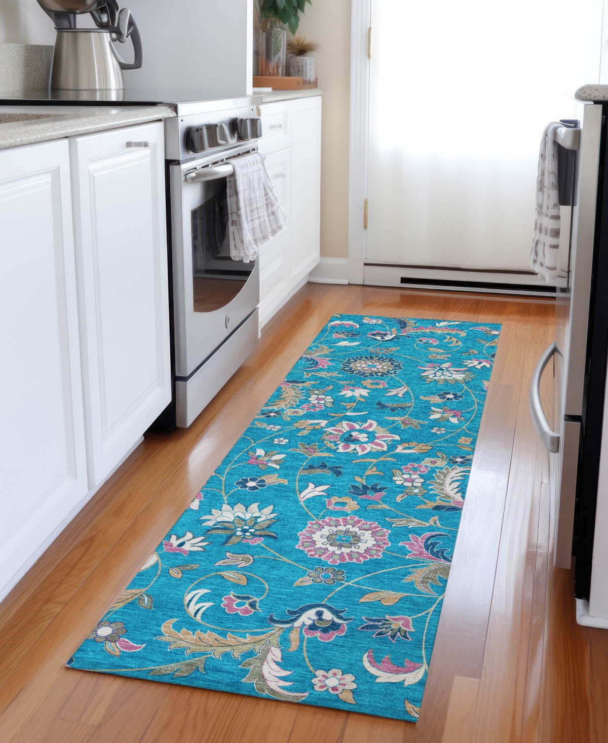 Addison Chantille Machine Washable Acn1006 2'3"x7'6" Runner Area Rug In Teal