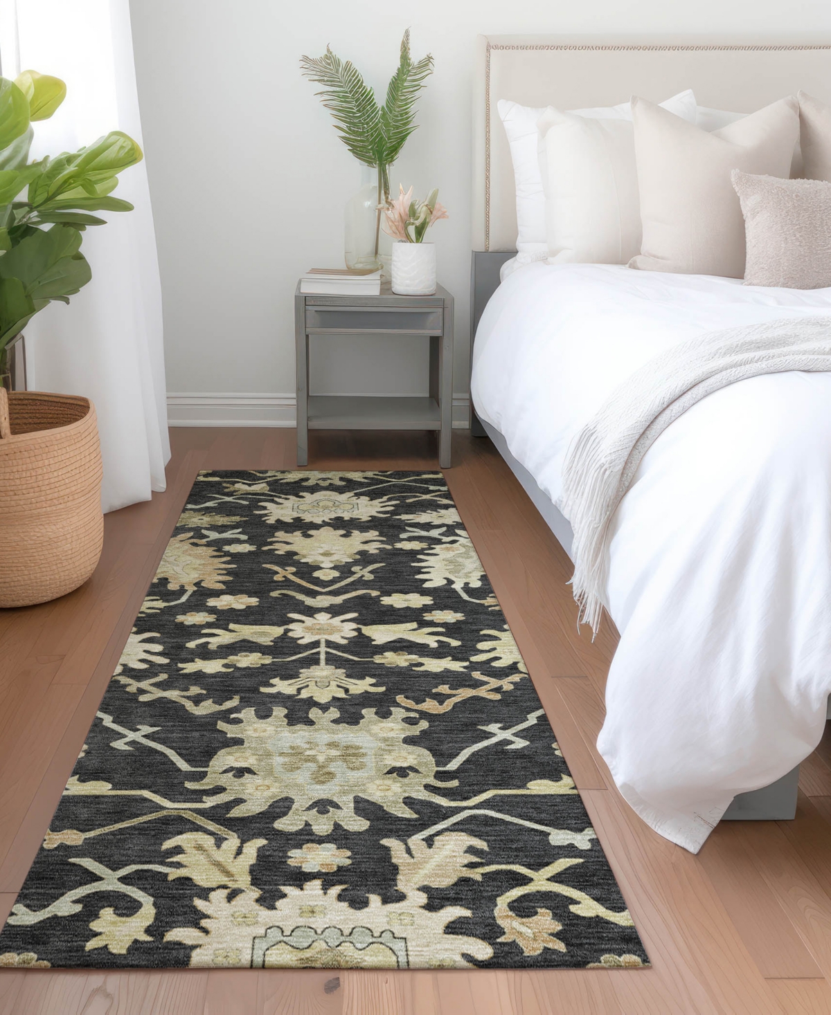 Addison Chantille Machine Washable Acn1150 2'3"x7'6" Runner Area Rug In Black