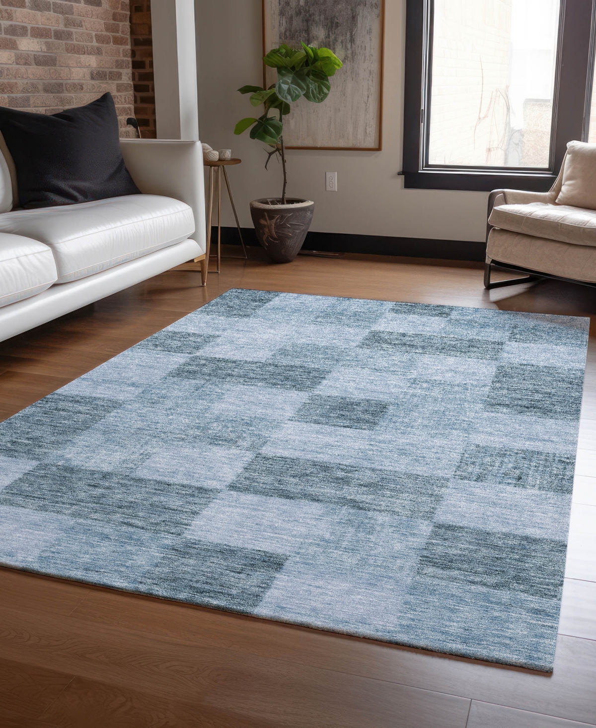 Shop Addison Chantille Machine Washable Acn1139 3'x5' Area Rug In Denim