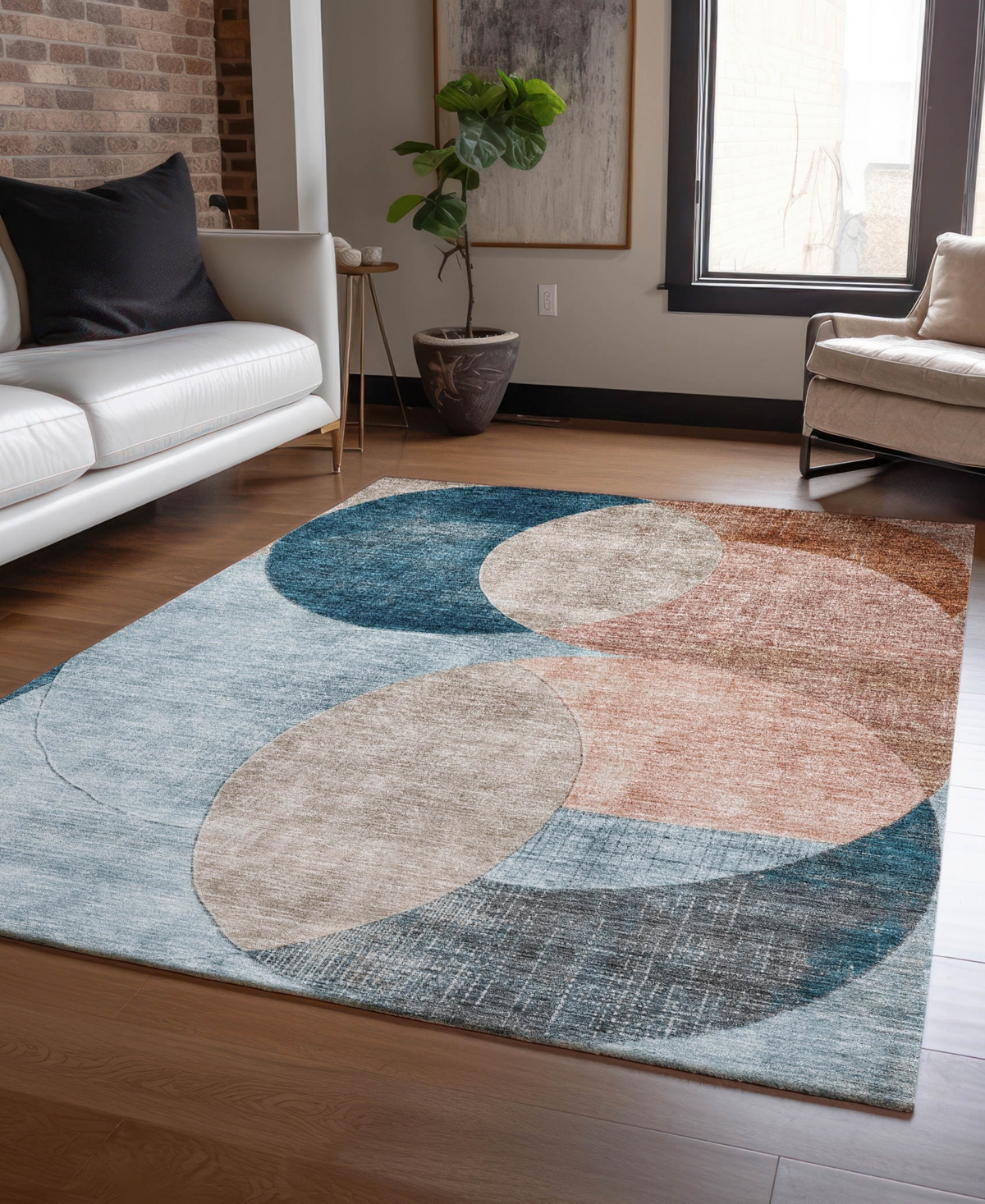 Addison Chantille Machine Washable Acn1140 5'x7'6" Area Rug In Rust