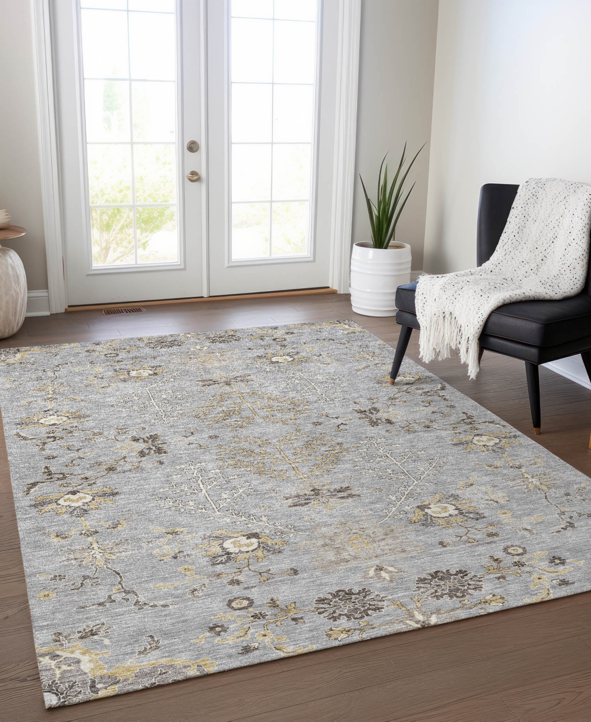 Addison Chantille Machine Washable Acn1156 8'x10' Area Rug In Gray