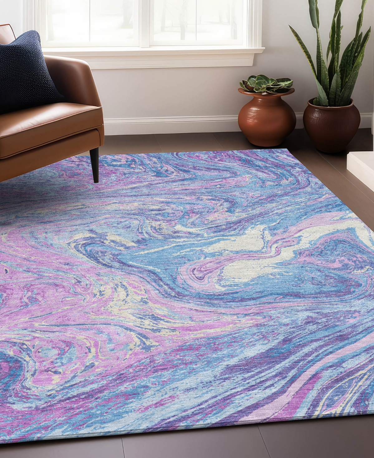 Addison Chantille Machine Washable Acn1061 8'x10' Area Rug In Mist