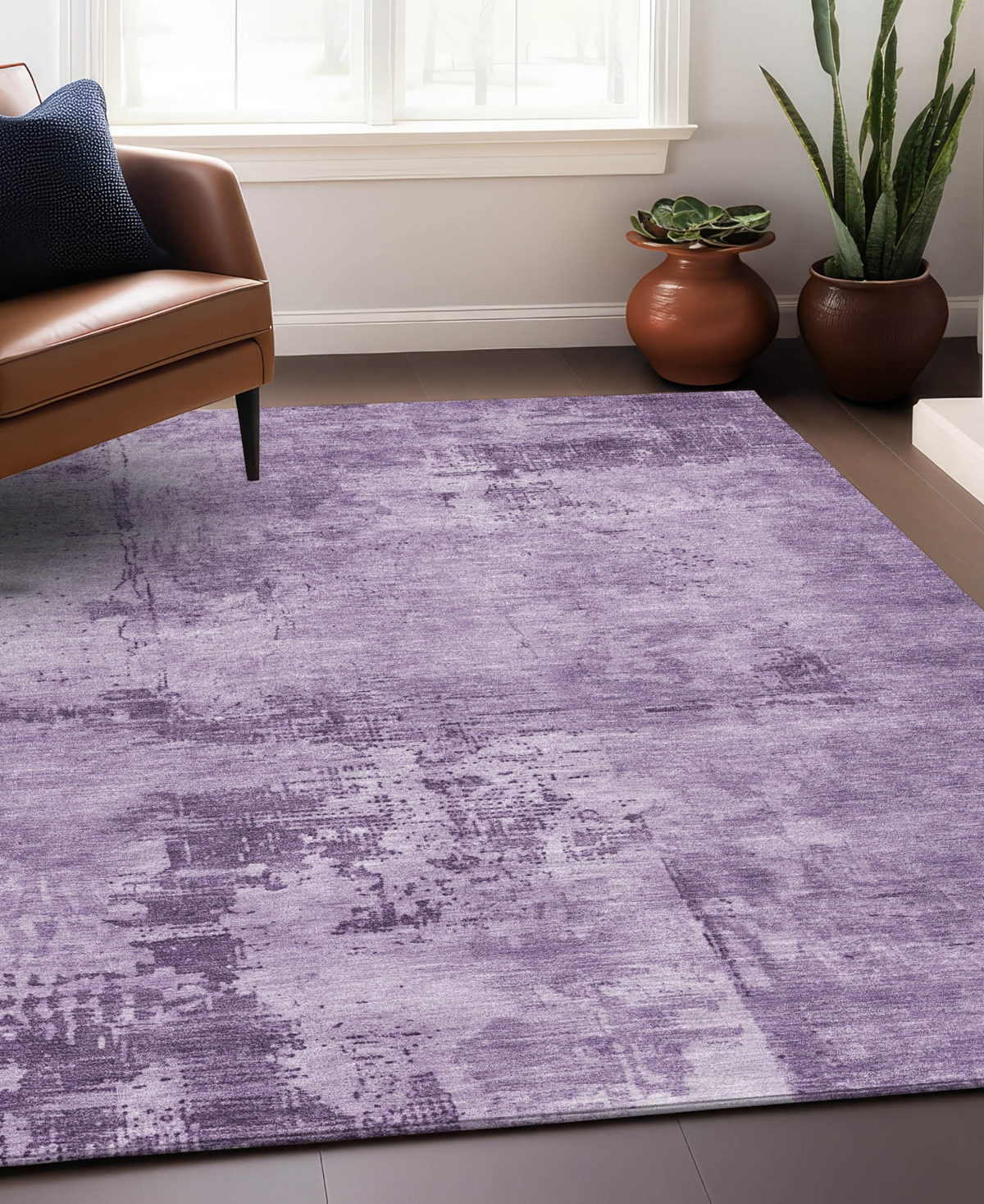 Addison Chantille Mahine Washable Acn1062 5'x7'6" Area Rug In Lavender