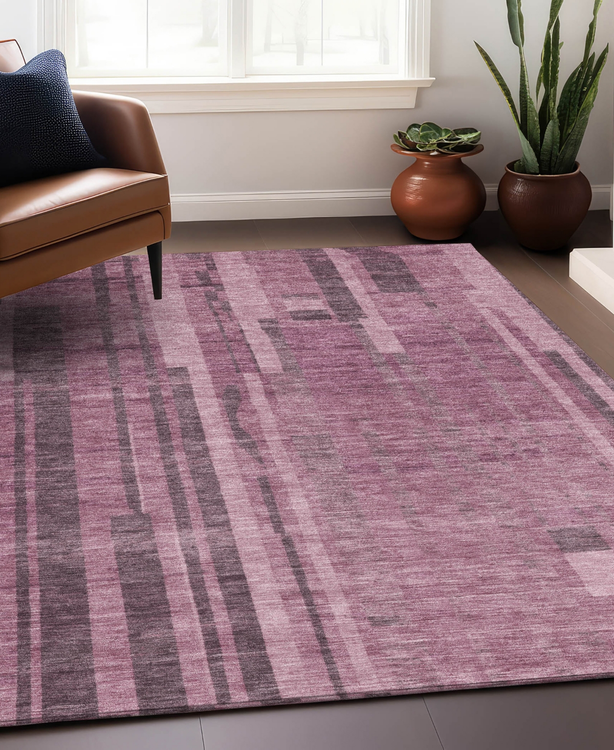 Addison Chantille Mahine Washable Acn1063 3'x5' Area Rug In Rose