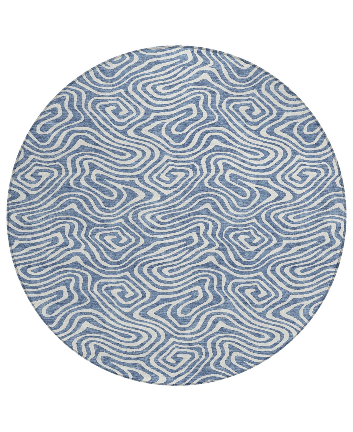 Addison Chantille Mahine Washable Acn1030 8'x8' Round Area Rug In Denim