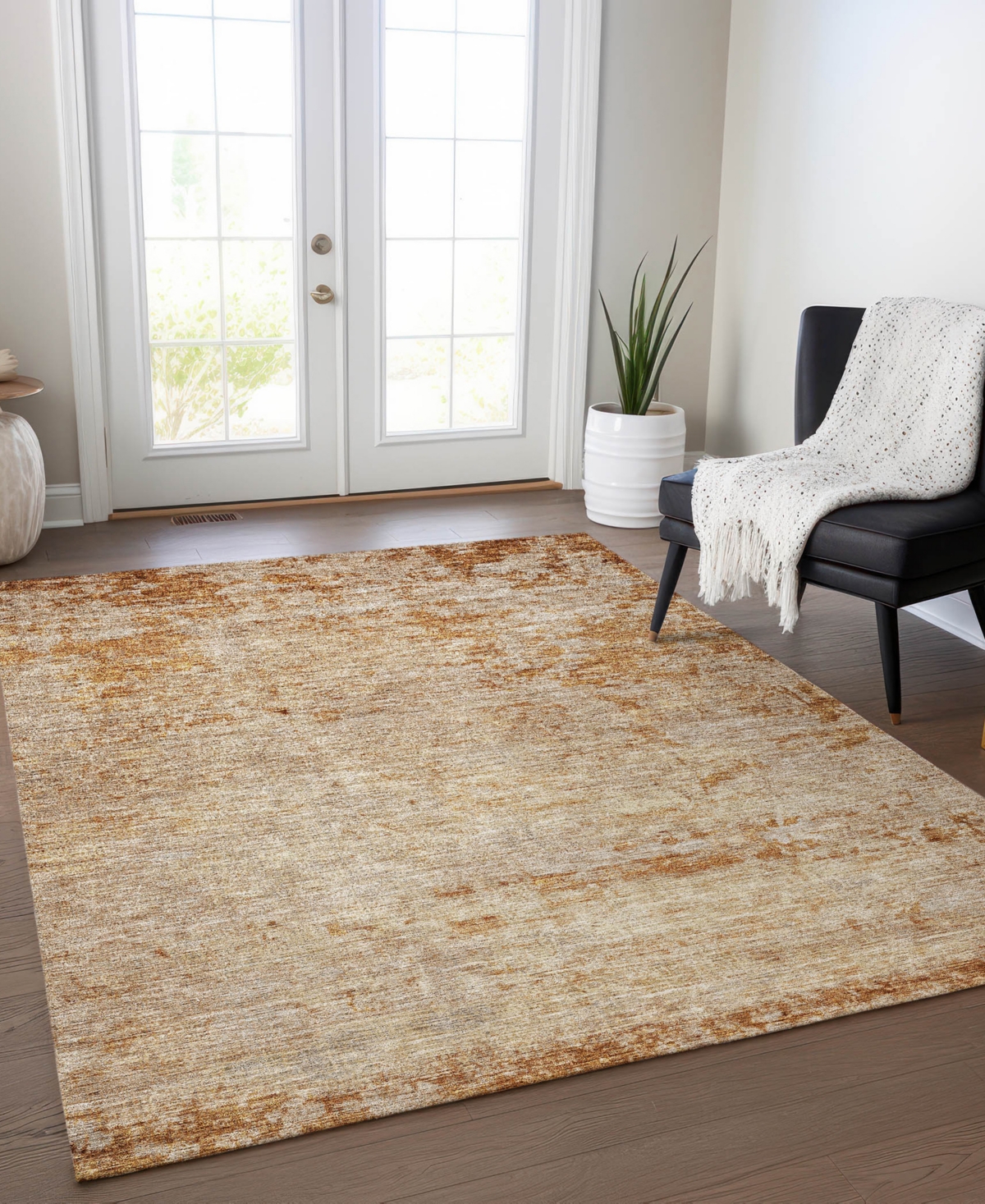 Addison Chantille Machine Washable Acn1164 8'x10' Area Rug In Copper