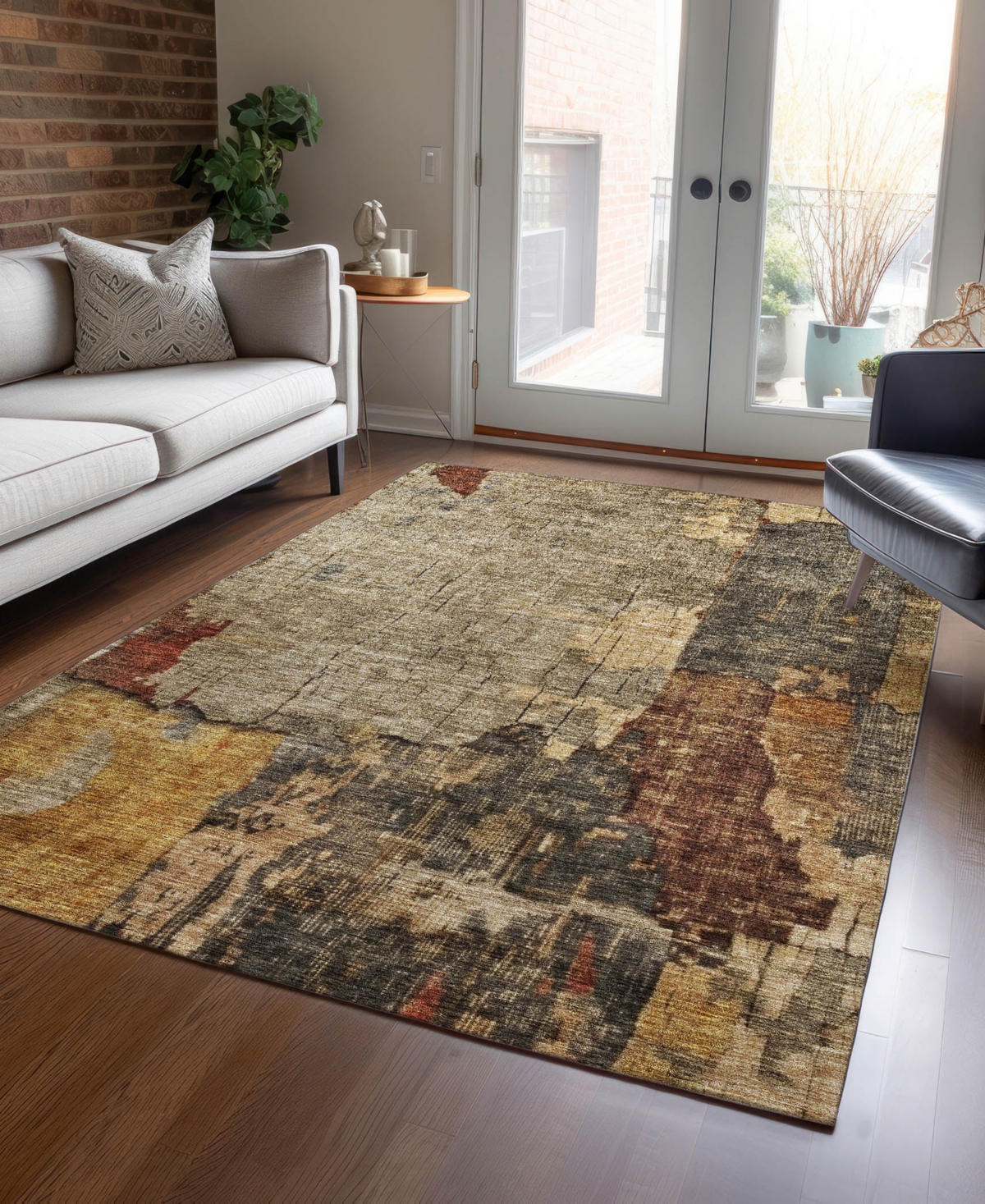 Addison Chantille Machine Washable Acn1201 2'6"x3'10" Area Rug In Khaki
