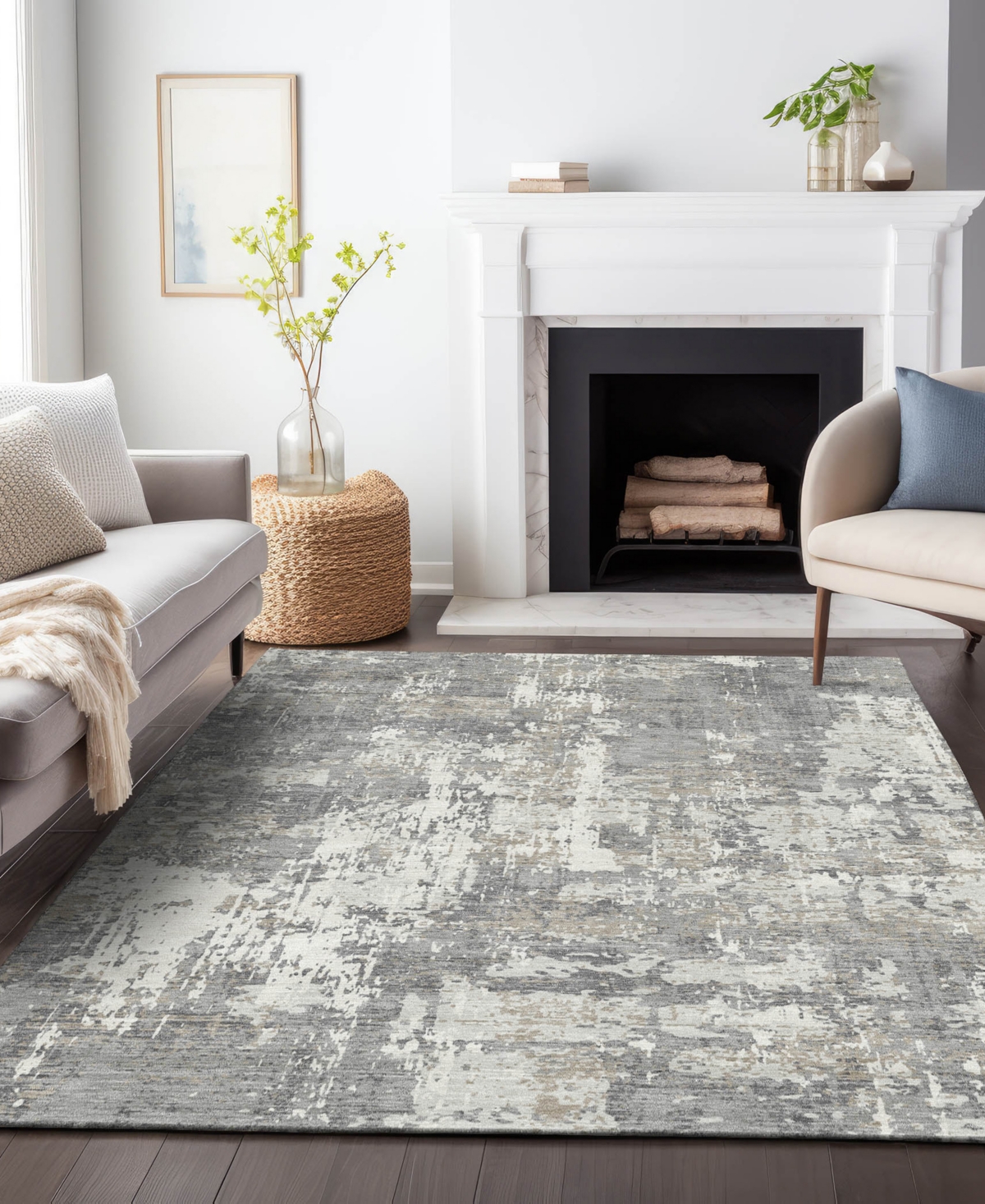 Addison Chantille Machine Washable Acn1008 9'x12' Area Rug In Gray