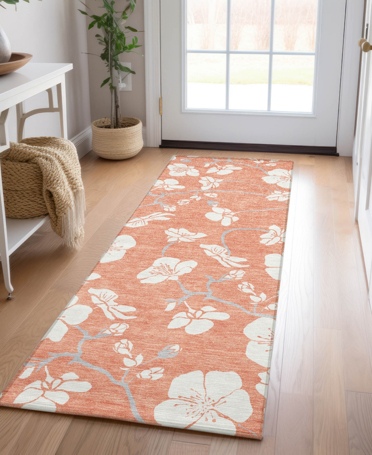 Addison Chantille Mahine Washable Acn1032 2'3"x7'6" Runner Area Rug In Coral