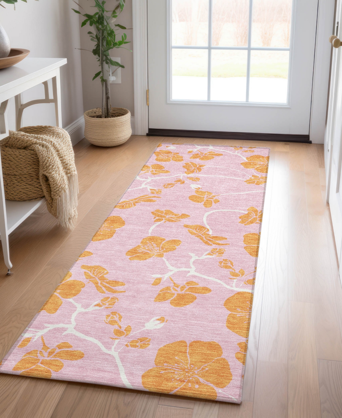 Addison Chantille Mahine Washable Acn1034 2'3"x7'6" Runner Area Rug In Pink