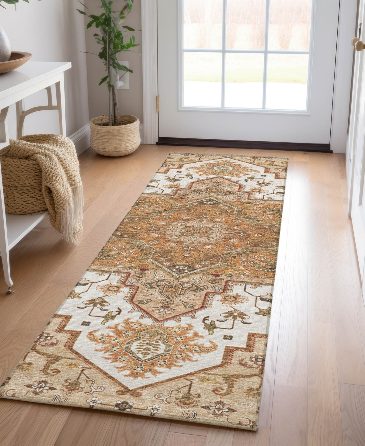 Addison Chantille Mahine Washable Acn1036 2'3"x7'6" Runner Area Rug In Terracotta