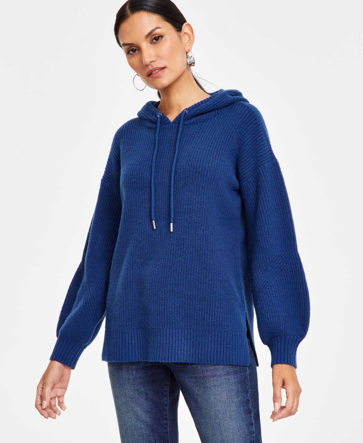 Inc International Concepts Women's Blouson-sleeve Hoodie, Exclusively At Macy's