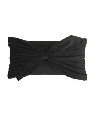 Velvet Bow Decorative Pillow, 10" x 18"