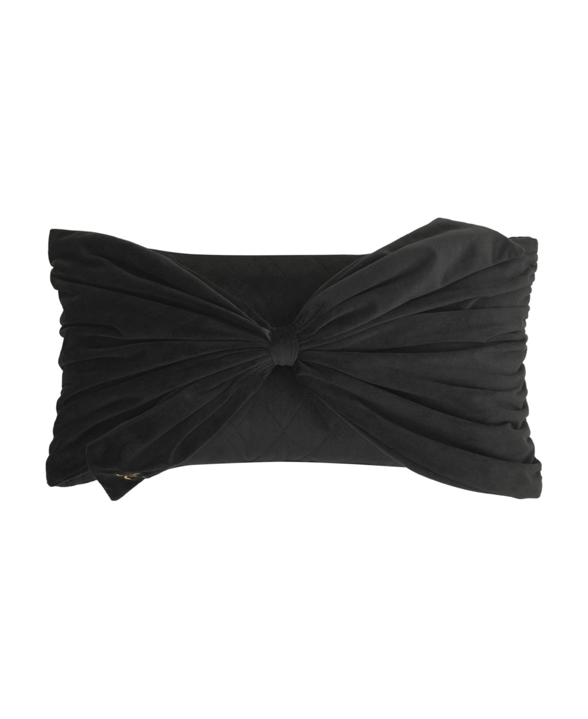 Juicy Couture Velvet Bow Decorative Pillow, 10" X 18" In Black