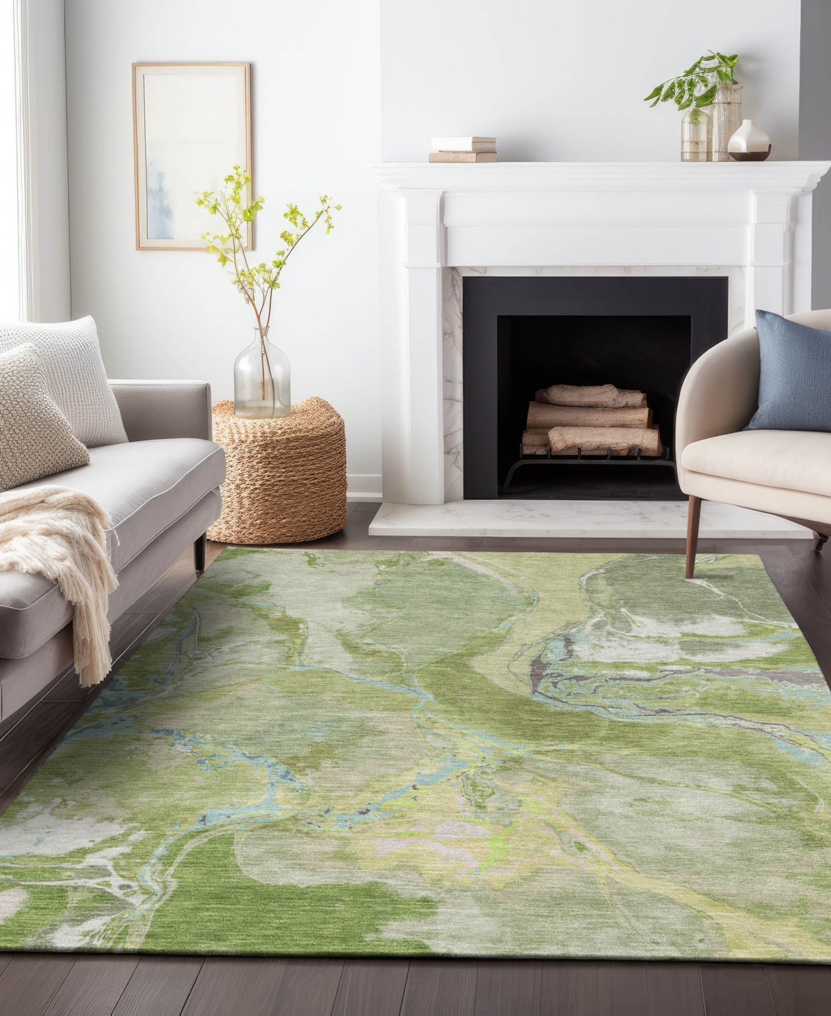 Addison Chantille Machine Washable Acn1005 2'6''x3'10'' Area Rug In Green