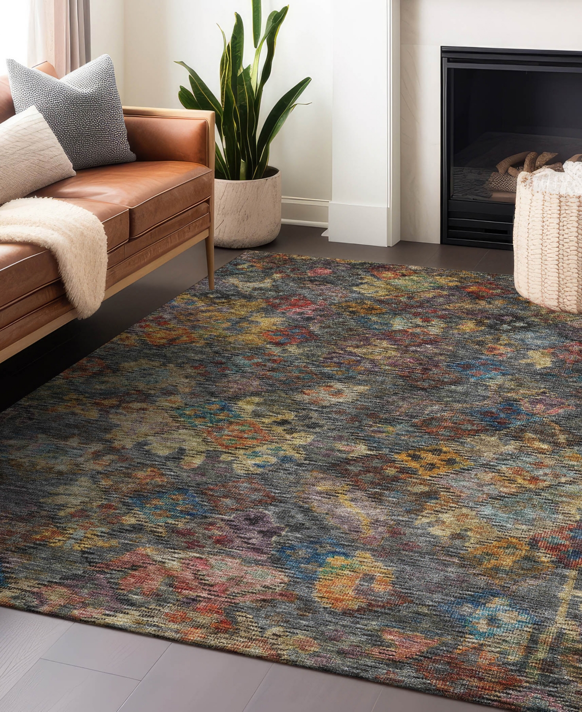 Addison Chantille Machine Washable Acn1109 3'x5' Area Rug In Gray
