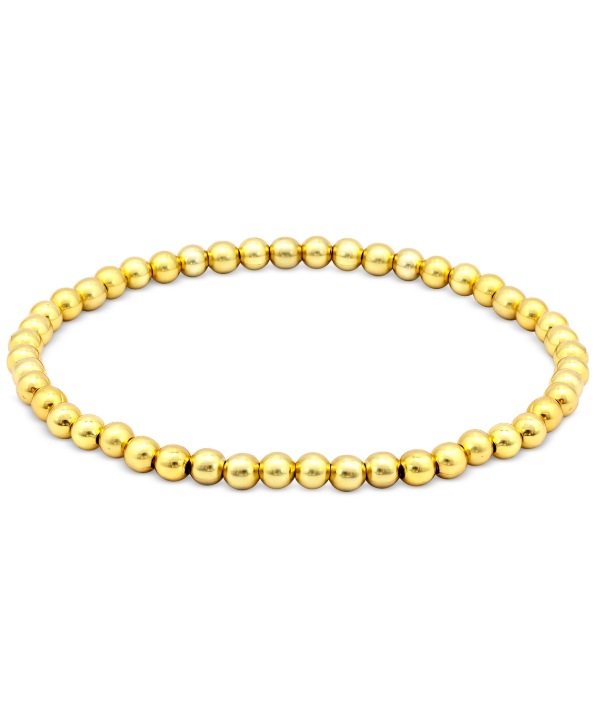 Giani Bernini Polished Beaded Stretch Bracelet (4mm) In 18k Gold Over Sterling Silver, Exclusively At Macy's In Gold Over Silver