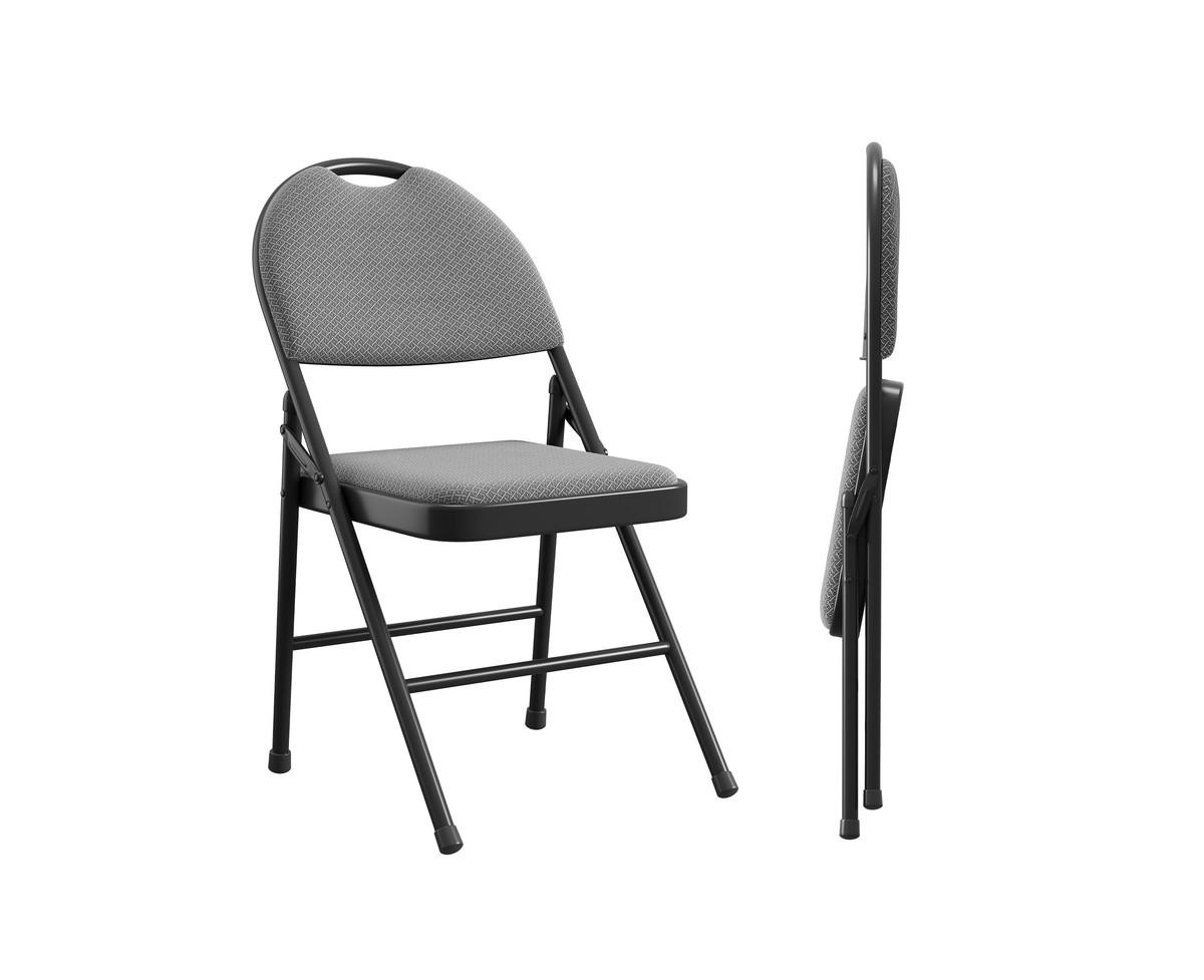gaomon 4 Pack Folding Chairs,Outdoor & Indoor Event Portable Metal Folding Chairs with Cushion,Fabric Dining Chair Set with Padded Cushion and Back -