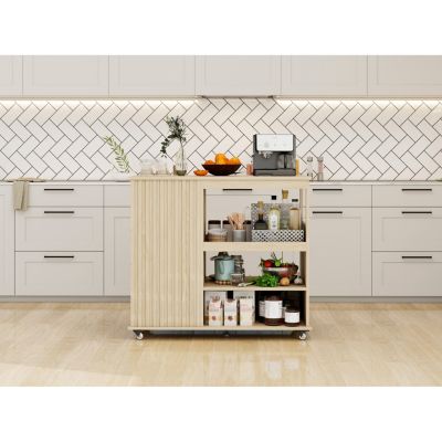 Rolling Kitchen Island Cart with Storage