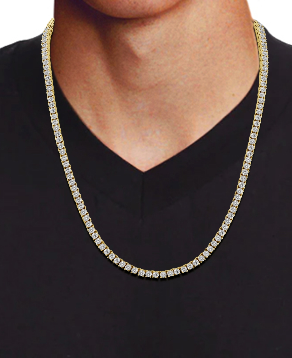 MACY'S MEN'S DIAMOND NECKLACE (3 CT. T.W.) IN 10K YELLOW GOLD 20"