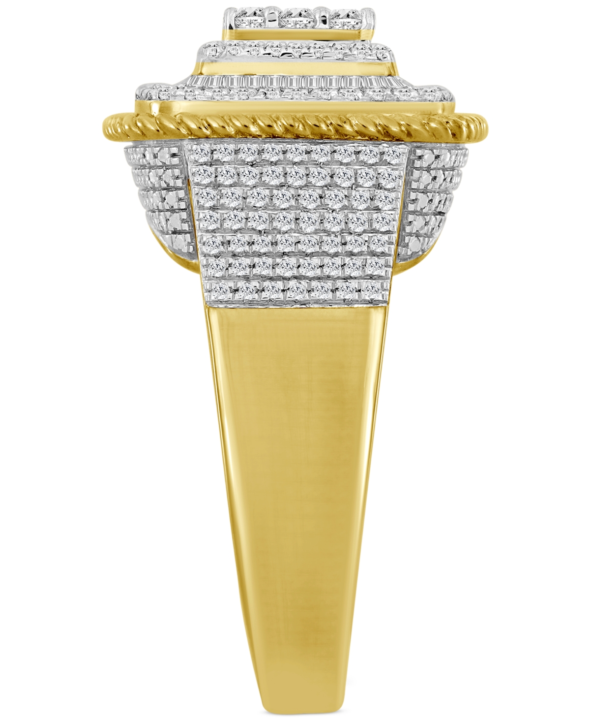 Macy's Men's Diamond Statement Ring (1 Ct. T.w.) In 10k Yellow Gold In Gold