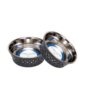 Set of 2 Stainless Steel Dog Bowls - Farmhouse Style, Durable & Non-Slip, Easy Clean Pet Feeder