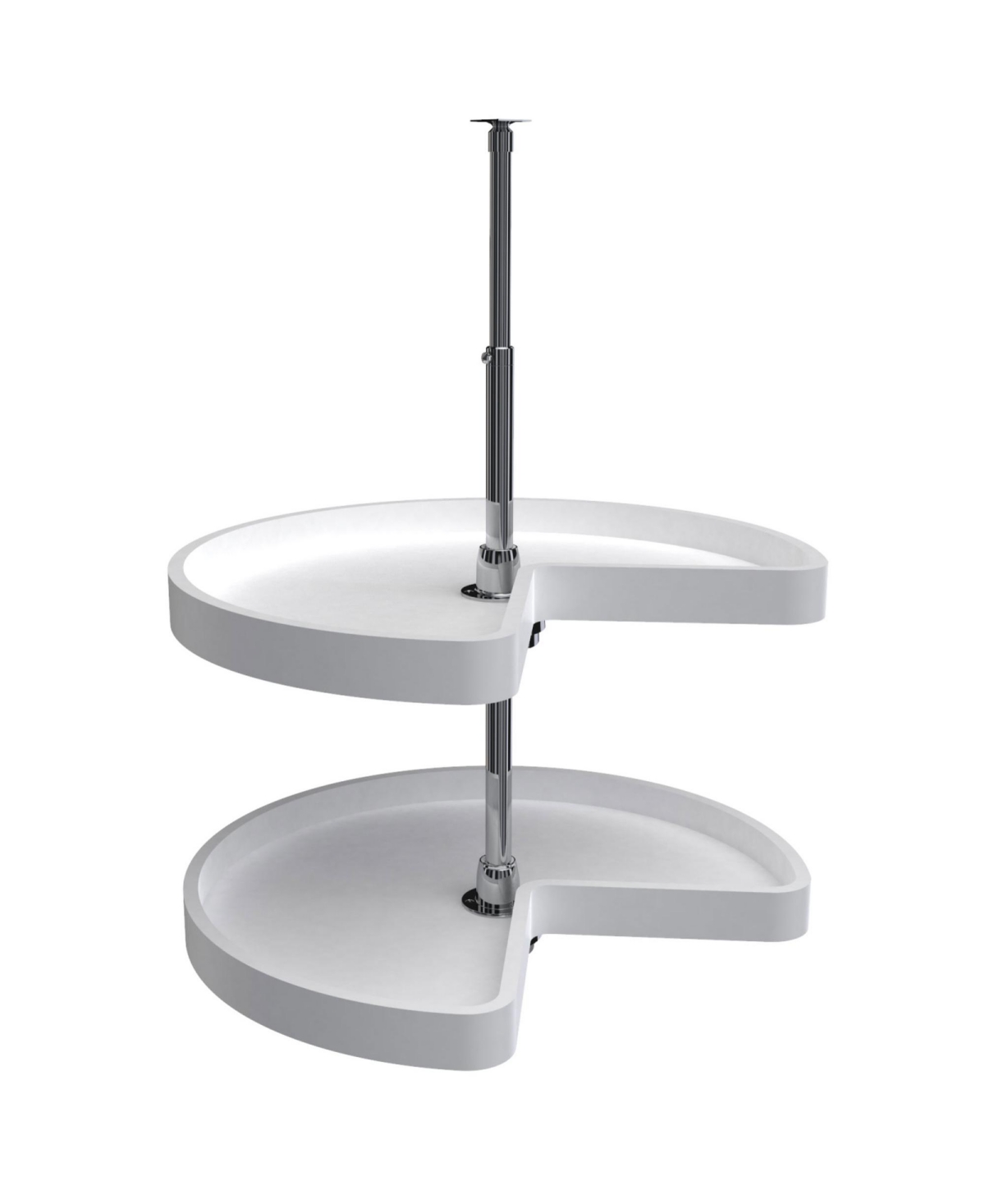 24'' Kidney Lazy Susan Corner Wall Cabinet 2-Shelf, 6472-24-11-52 - White