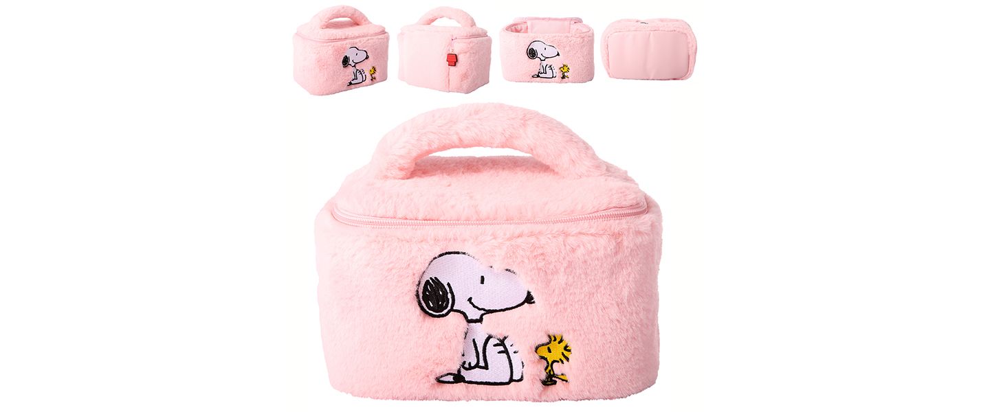 Сумка Peanuts Snoopy Fluffy Cosmetic for Travel - Soft Plush Toiletry Makeup Cosmetic Jewelry Pouch — фото 1