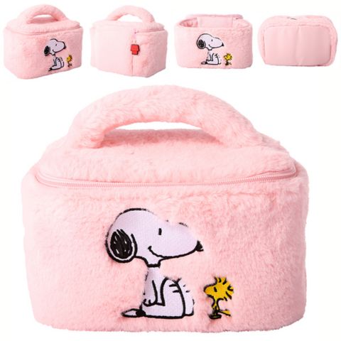 Сумка Peanuts Snoopy Fluffy Cosmetic for Travel - Soft Plush Toiletry Makeup Cosmetic Jewelry Pouch