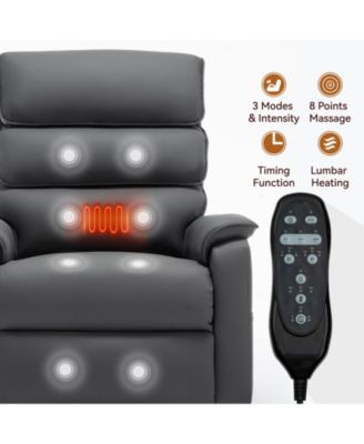 Streamdale Cat-Proof Leather Power Lift Recliner Chair with Massage