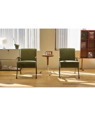 Modern Fabric Armchair with Metal Legs