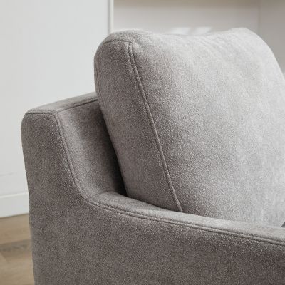 Streamdale Gray Chenille Swivel Accent Chair with Cushions