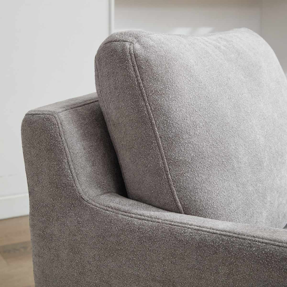 Streamdale Furniture 29.92'' Swivel Accent Chair, Upholstered Skirted Swivel Chair with Removable Back Cushion, 360 Degree Comfy Armchair for Living R