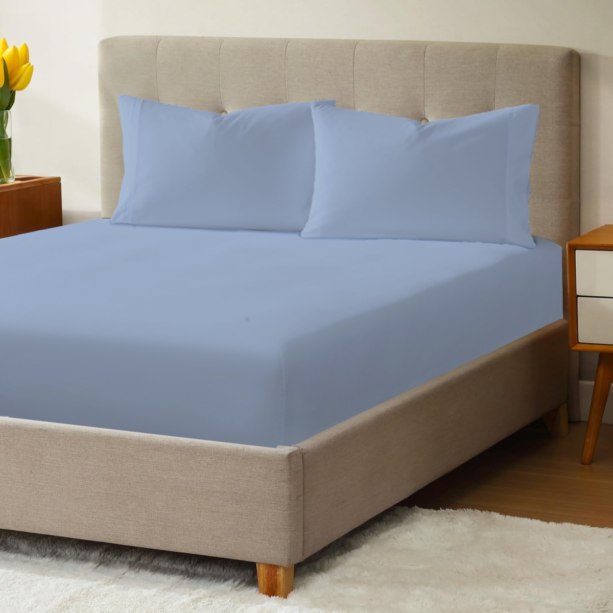 Micropuff Pillowcase Set with Matching Fitted Sheet – Durable, and Fade-Resistant Bedding - Hotel Luxury Style Sheet Set – Wrinkle
