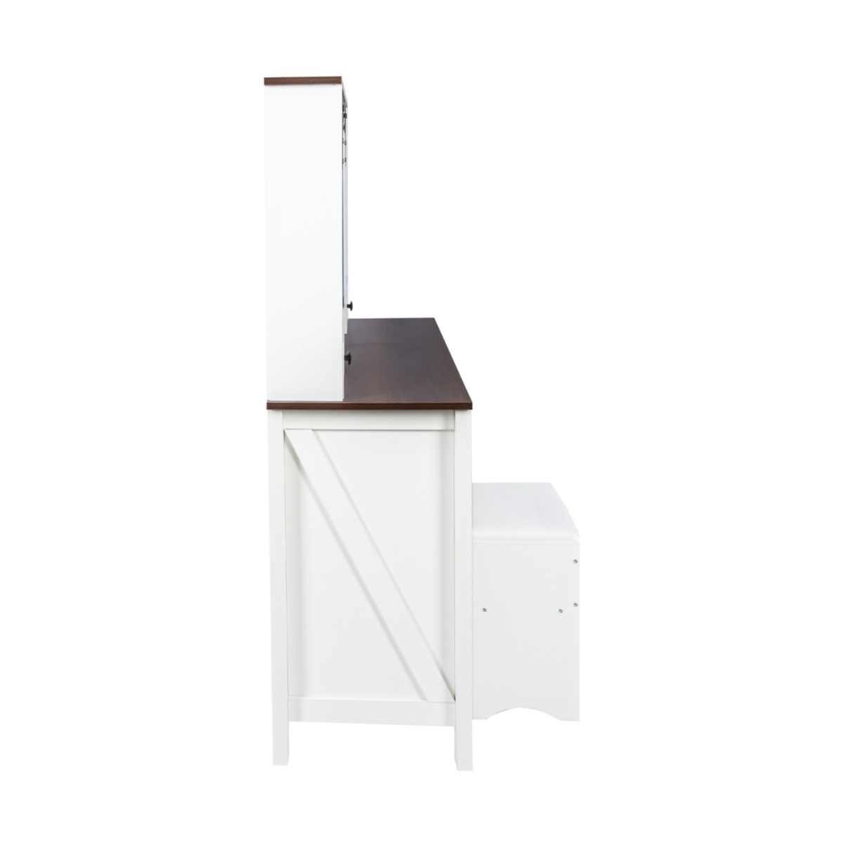 Streamdale Furniture Farmhouse Makeup Vanity with Mirror and Lights,41.73