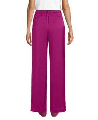 Women's Satin Elastic Back Wide Leg Pants