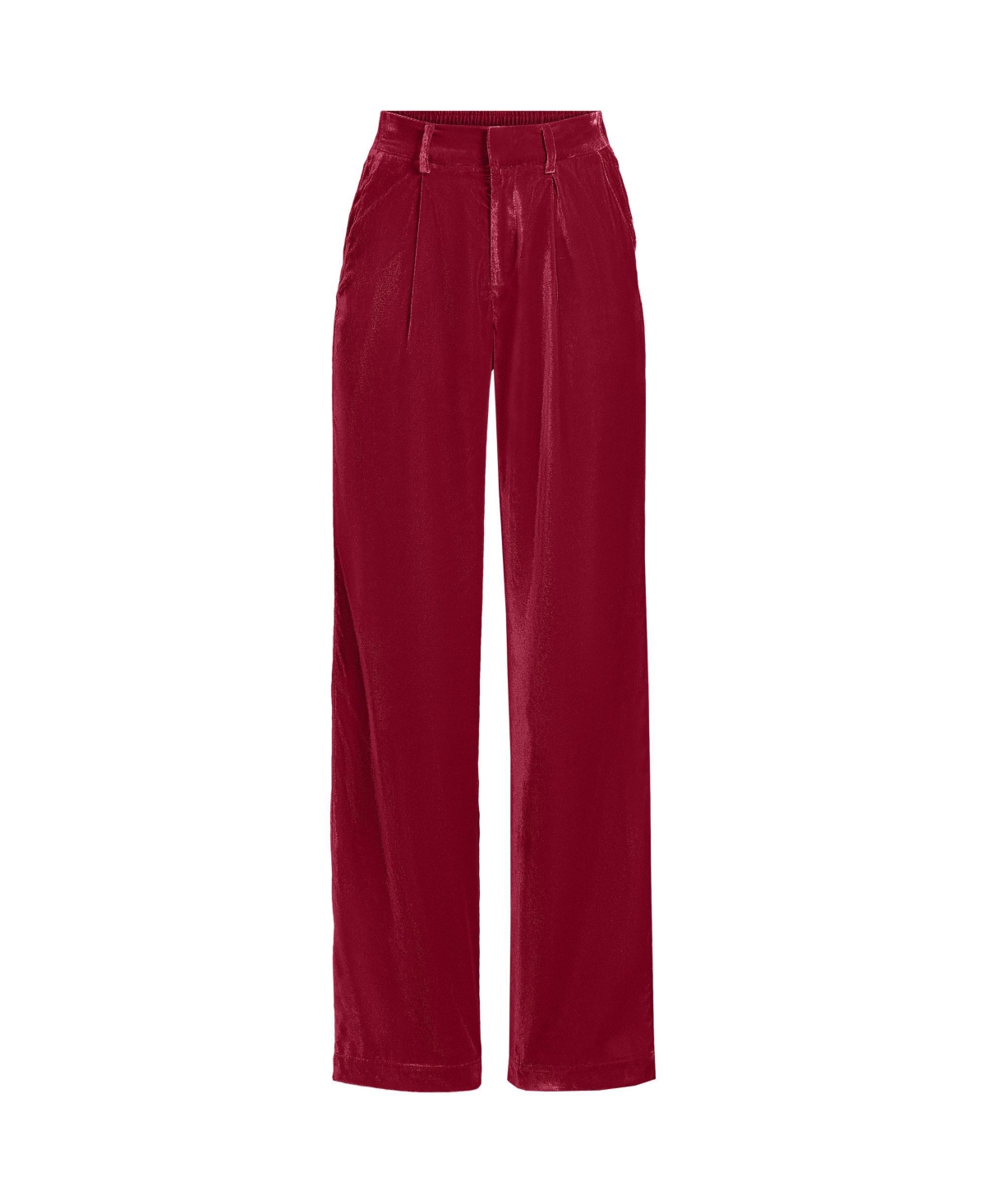 Lands' End Women's Velvet High Rise Pleated Wide Leg Pants