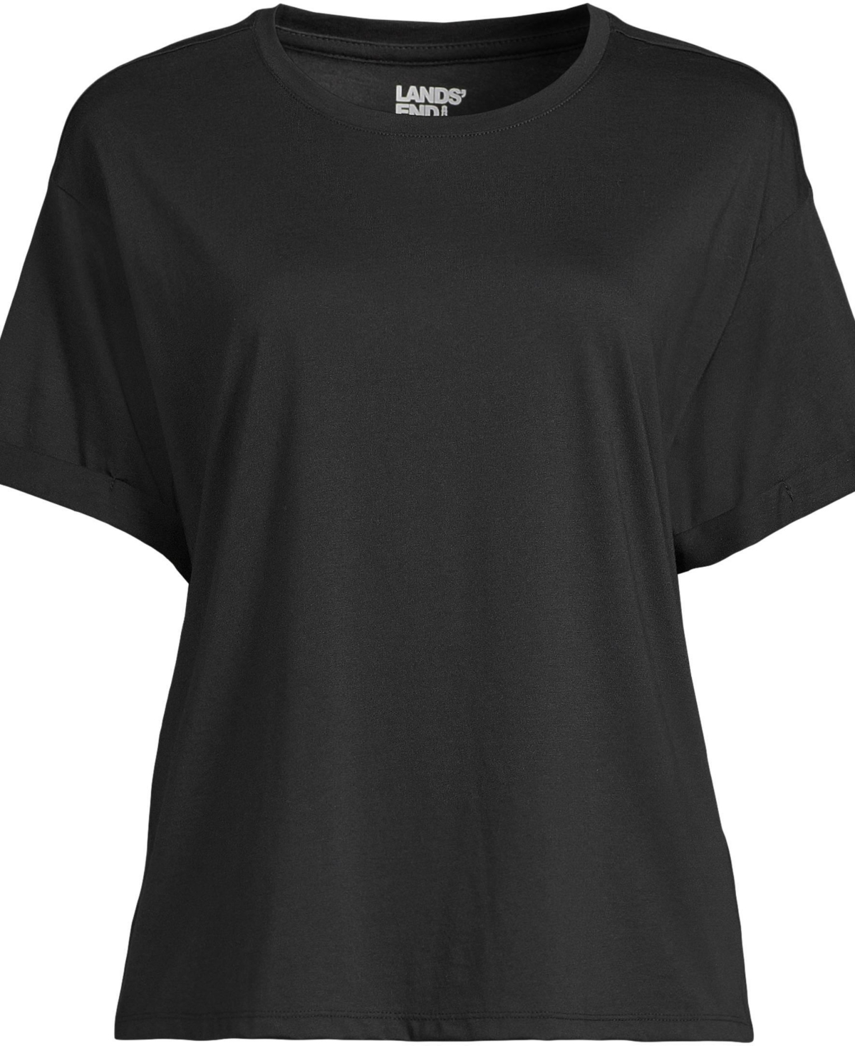 Lands' End Plus Size Oversized Supima Short Sleeve Crew Neck T-Shirt