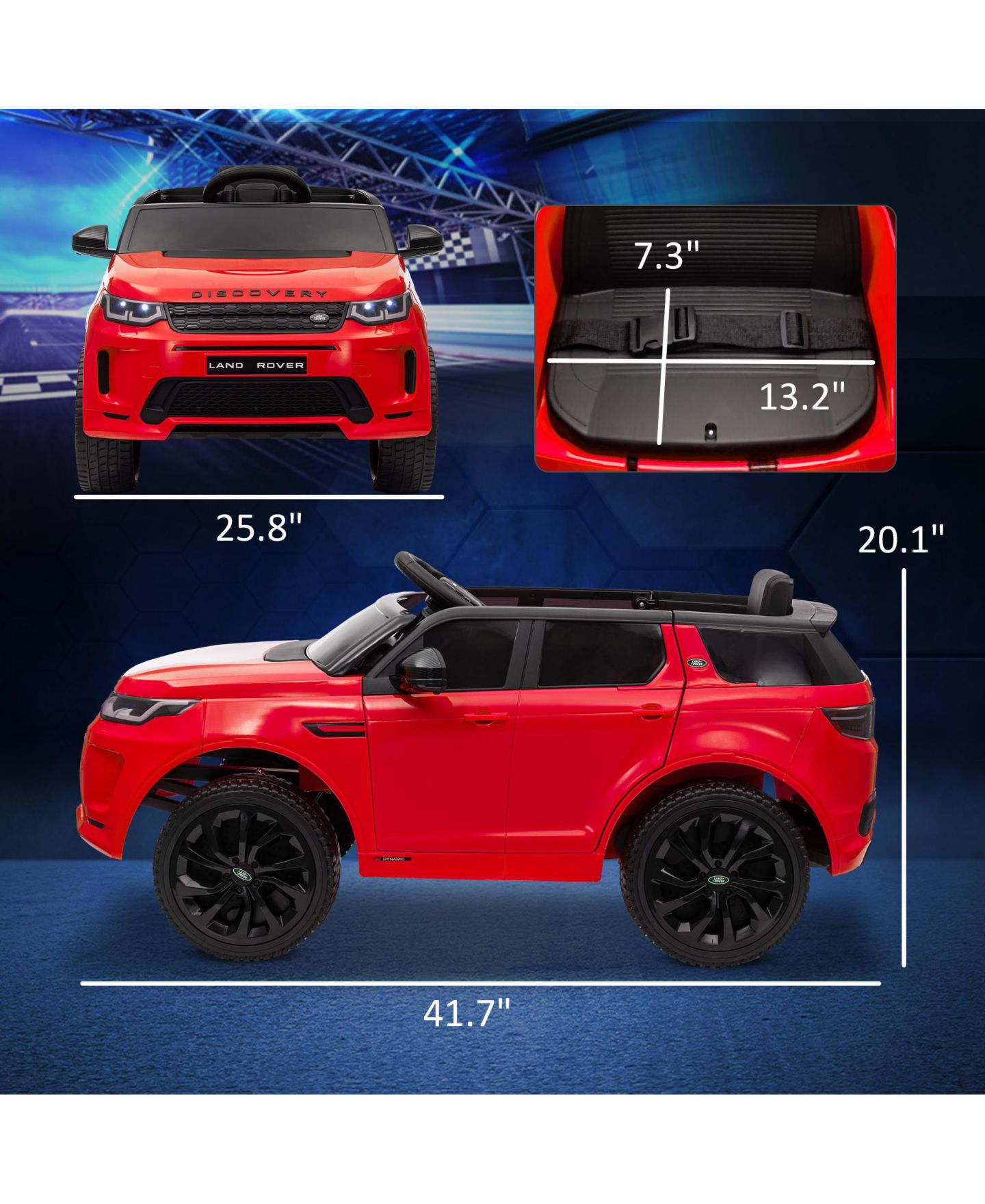 Детская игрушка Qaba Licensed 12V Discovery Sport Remote Control Ride-On Car, 55 lbs, Ages 3-7, цвет: Красный — фото 3