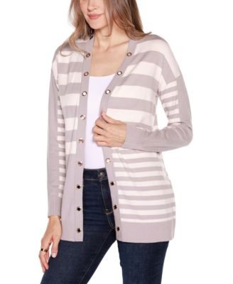 Women's Black Label Colorblocked Open-Front Cardigan Sweater