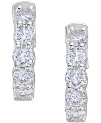 Diamond Scalloped Hoop Earrings (2 ct. t.w.) in 14k White or Yellow Gold