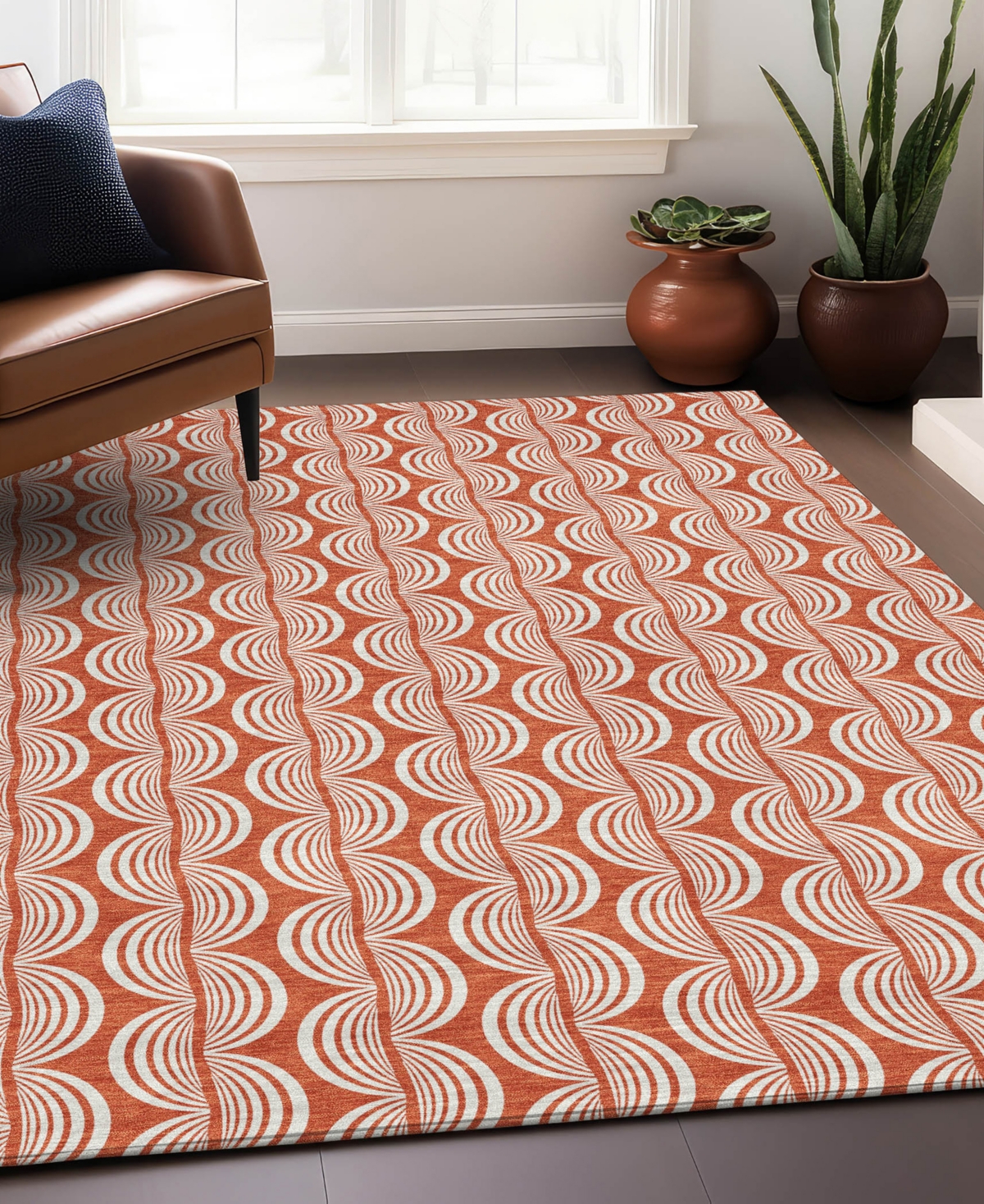Addison Chantille Mahine Washable Acn1055 9'x12' Area Rug In Coral