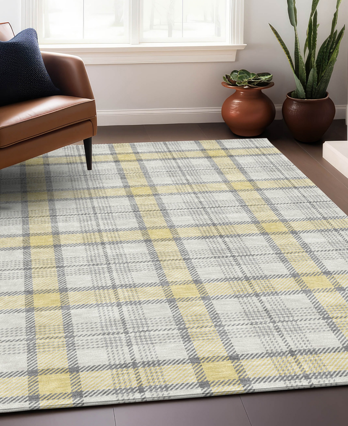 Addison Chantille Mahine Washable Acn1052 9'x12' Area Rug In Yellow