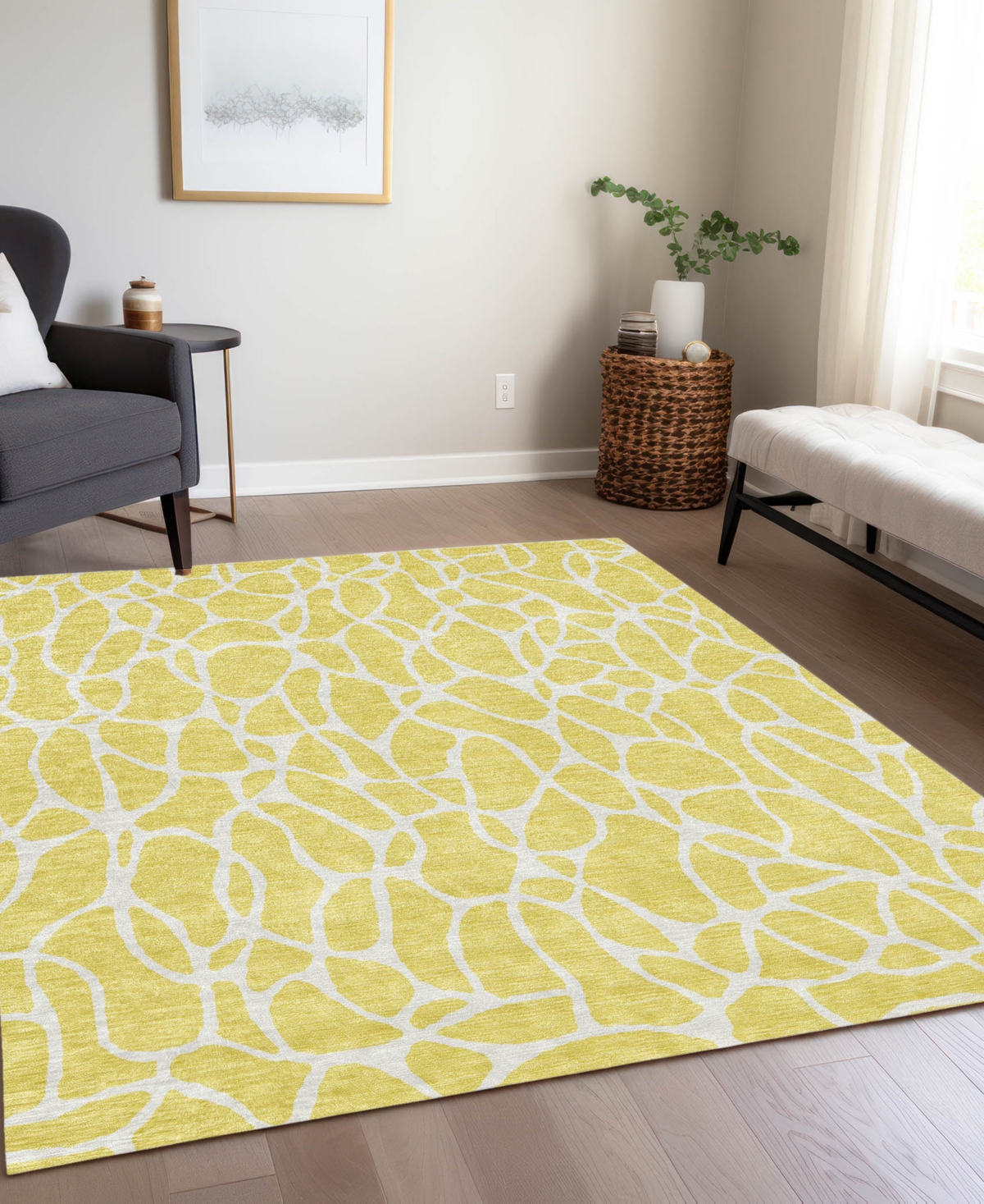 Addison Chantille Machine Washable Acn1024 9'x12' Area Rug In Yellow