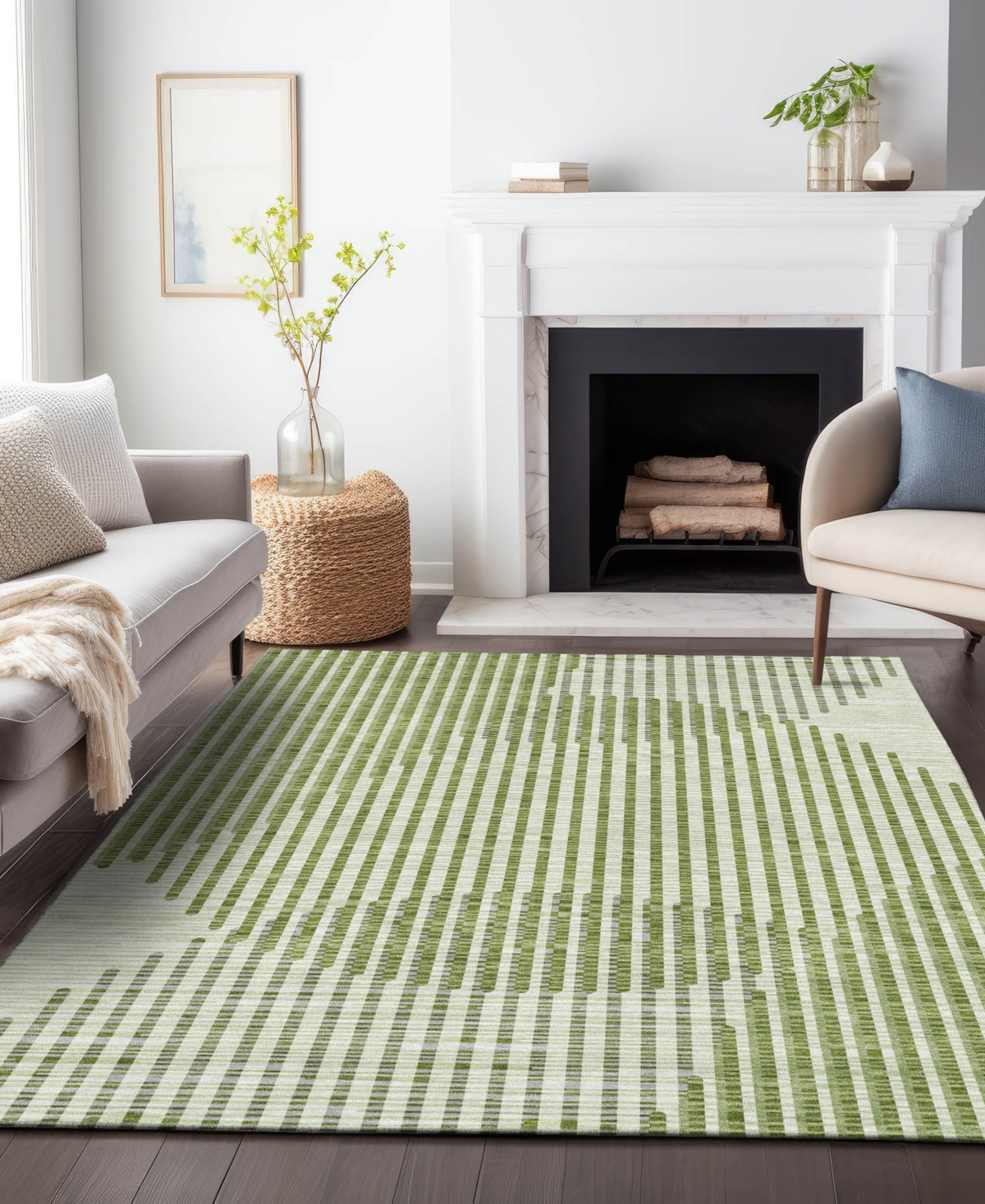 Addison Chantille Mahine Washable Acn1001 8'x10' Area Rug In Green