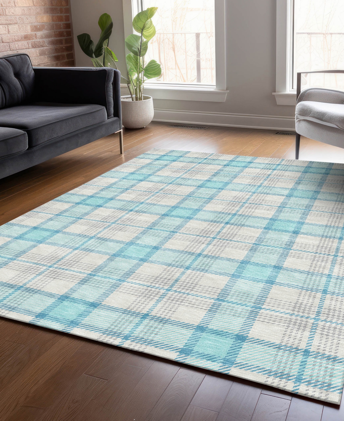 Addison Chantille Mahine Washable Acn1052 3'x5' Area Rug In Aqua