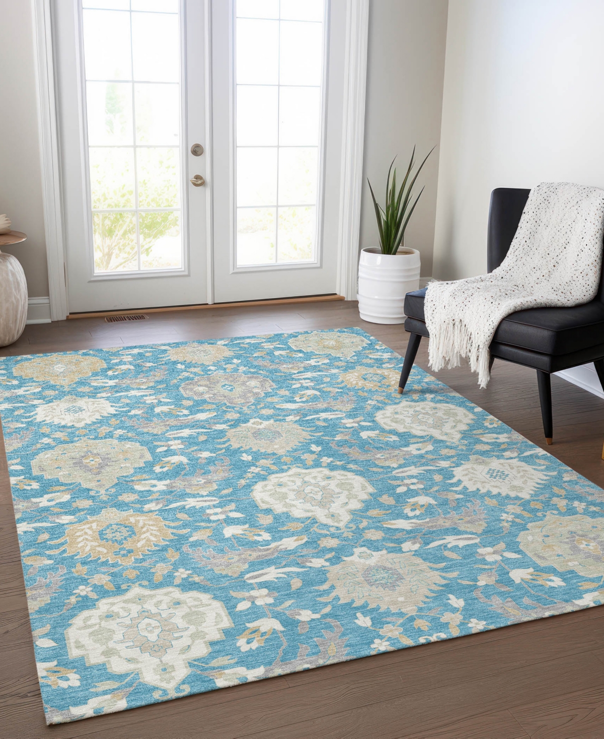 Addison Chantille Machine Washable Acn1026 5'x7'6 Area Rug In Teal