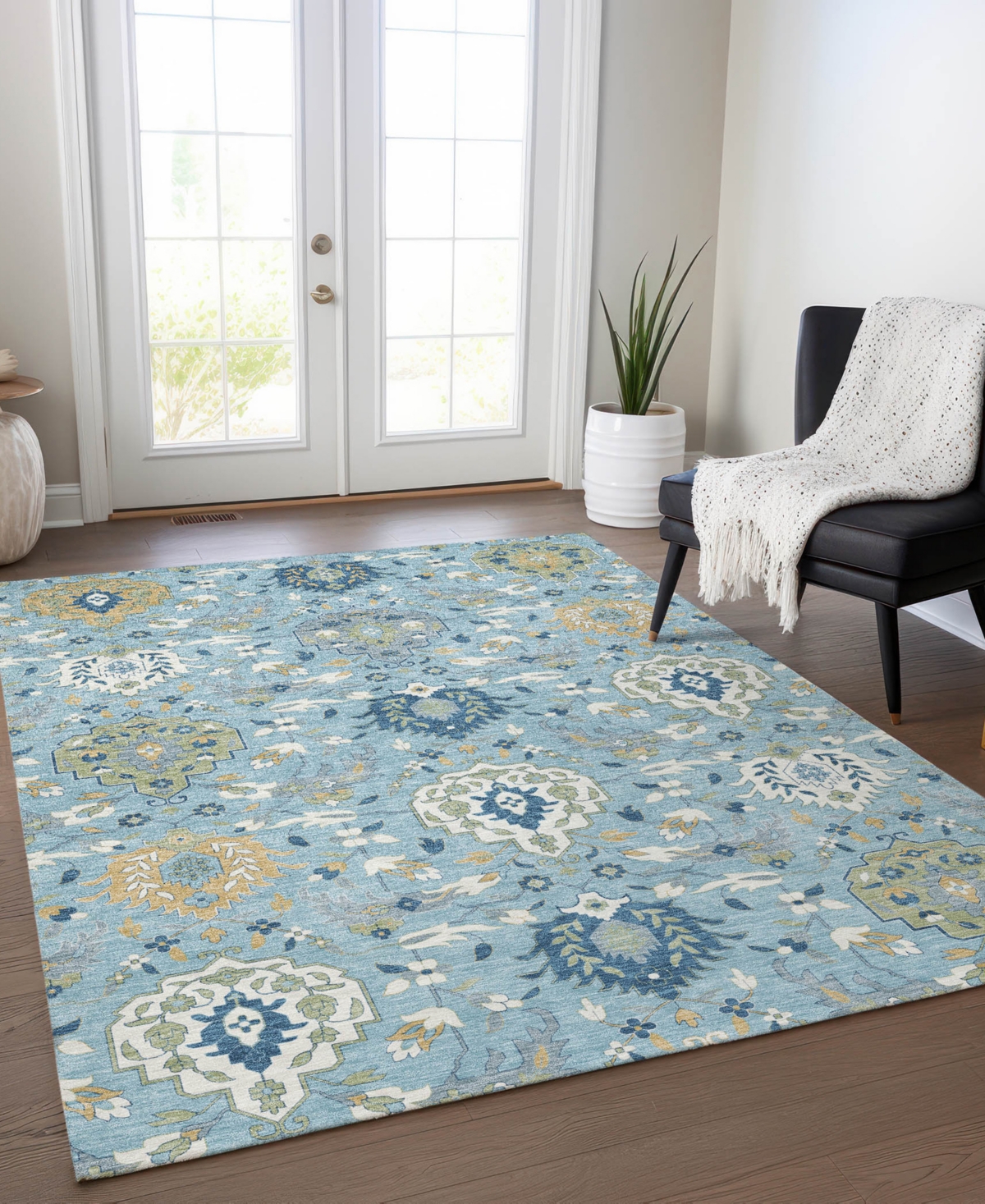 Addison Chantille Machine Washable Acn1026 3'x5' Area Rug In Mist